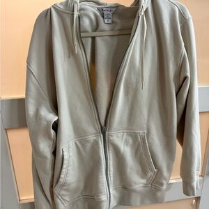 Athleta Light Beige Full-Zip Hooded Utility Jacket
